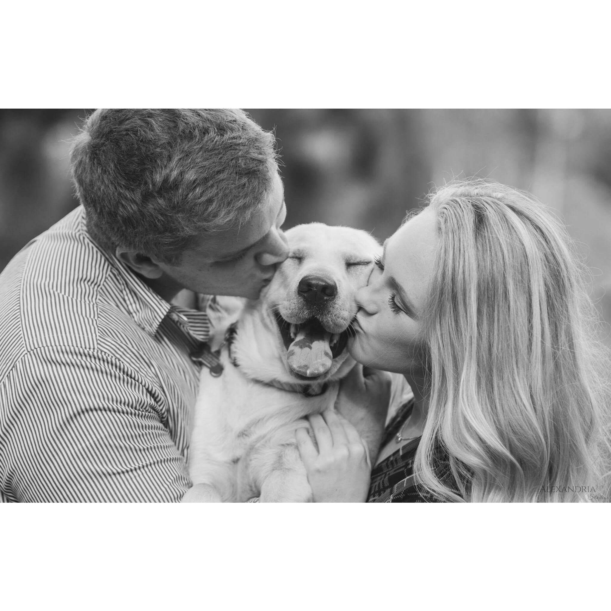 Our family happiness in one picture with our Sadie.