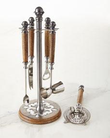 G G CollectionHeritage Wood & Metal Bar Tool Set