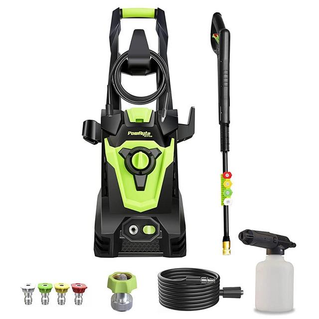 PowRyte Electric Pressure Washer with Hose Reel, Foam Cannon – Microwad