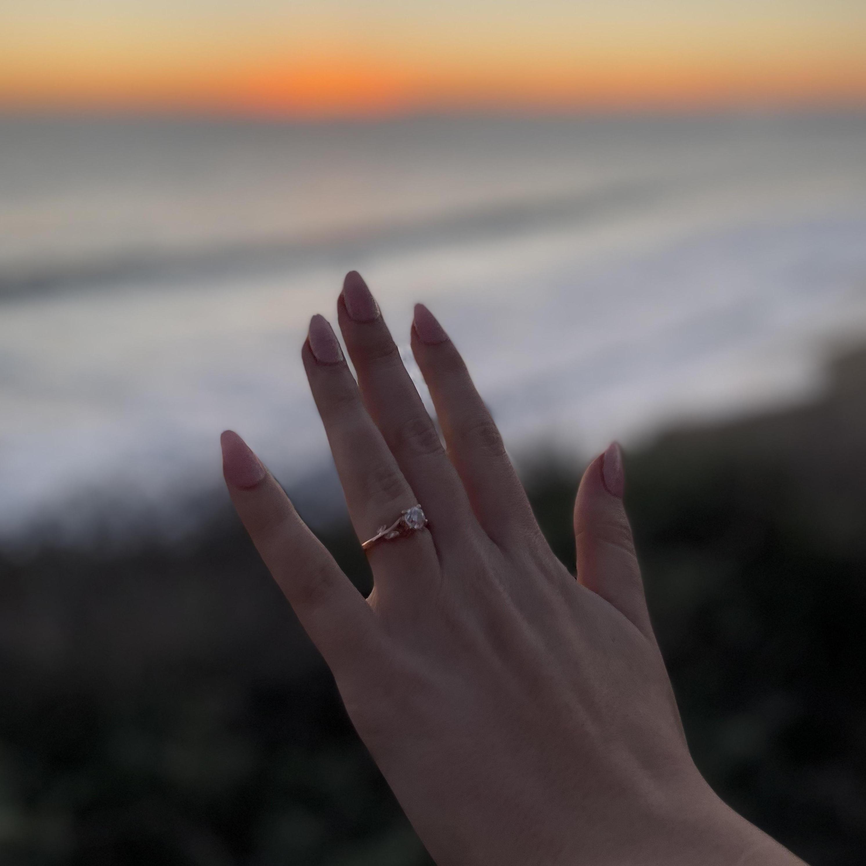 The third ring... received in Malibu at sunset.