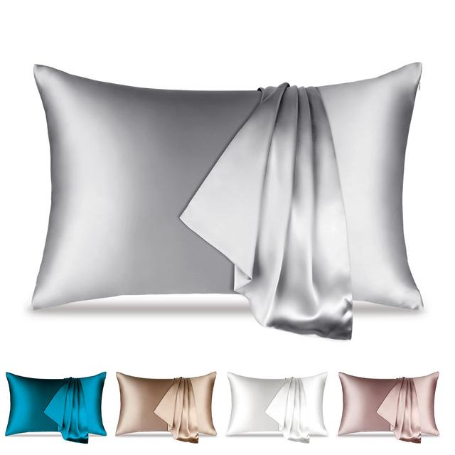 Ivory White Silk Pillowcase, Both Sided King Silk Pillowcase 100% Pure Mulberry Silk King Pillowcase for Hair and Skin