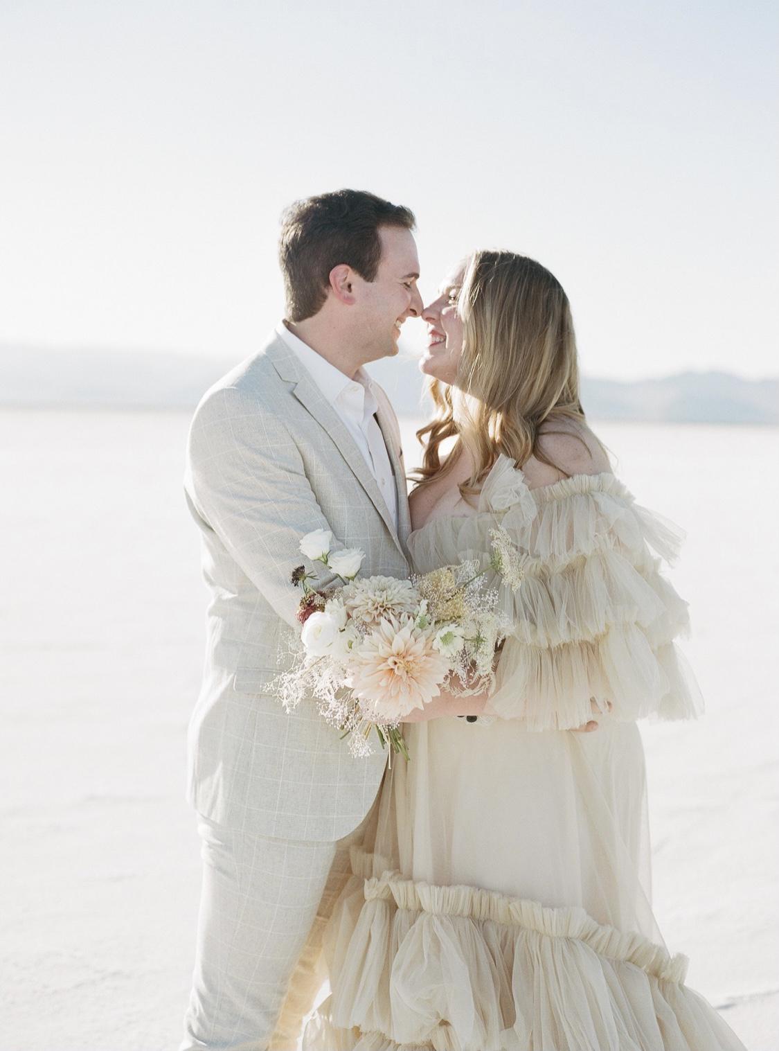 Impromptu engagement shoot at the Bonneville Salt Flats in Utah. September 2021