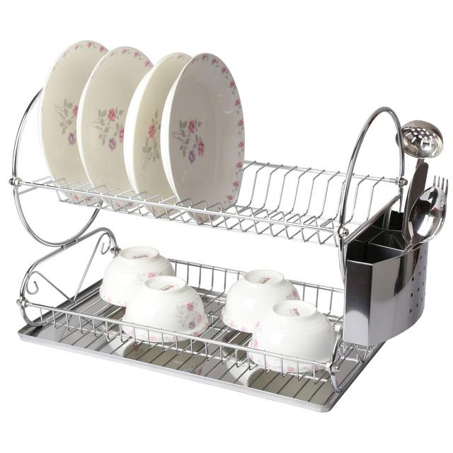 Mega Chef Chrome Plated Two Shelf Dish Rack