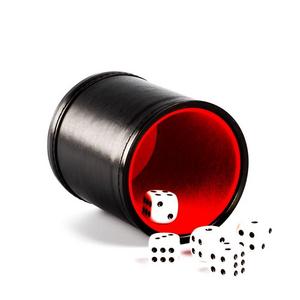 Felt Lined Professional Dice Cup with 5 Dice Quiet for Yahtzee Game by Magic Vosom