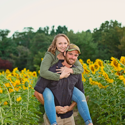 It's just like in Twilight where Edward spends almost the entire series carrying Bella around on his back but Spencer is human and we are in a Sunflower field.