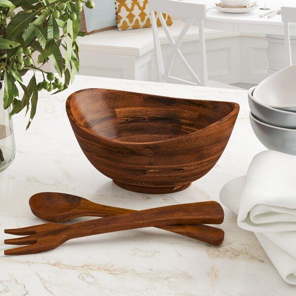 Wooden 3-Piece Salad Bowl Set