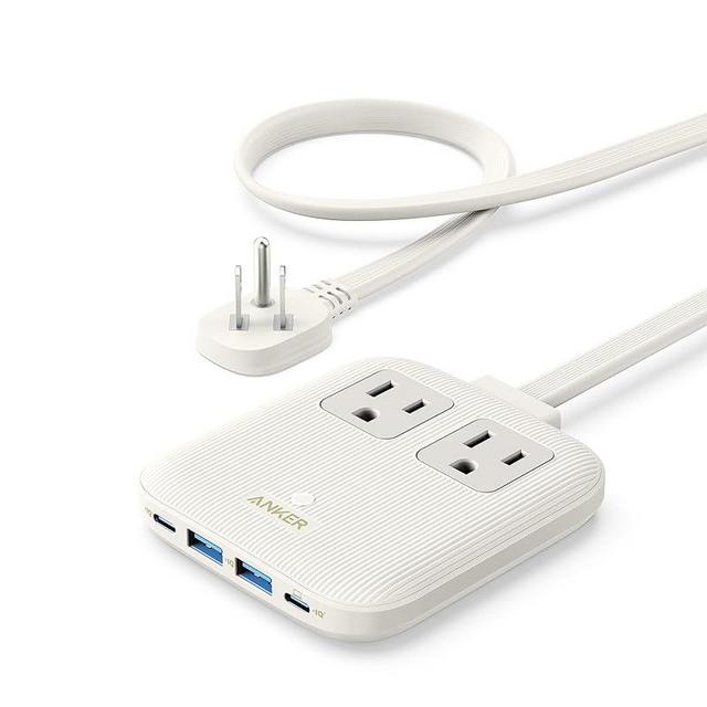 Anker Nano Charging Station(67W Max), 6-in-1 USB C Power Strip for iPhone 14/13&MacBook, with Flat Plug and 5ft Thin Undetachable Extension Cord, 2 AC, 2 USB A, 2 USB C, for Home & Office(Shell White)