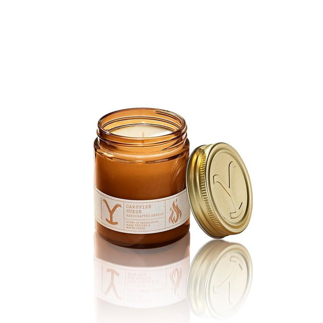 Yellowstone Scented Jar Candle by Tru Western, 8 oz - Campfire Suede