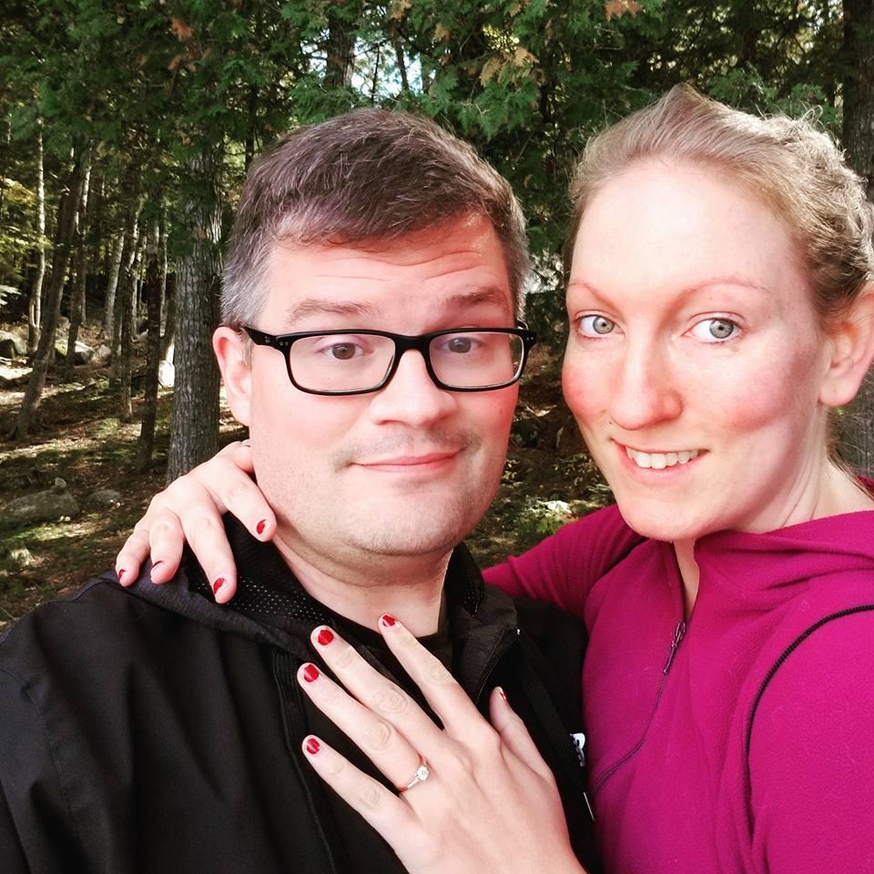 Minutes after Dave proposed by the lake in Maine <3