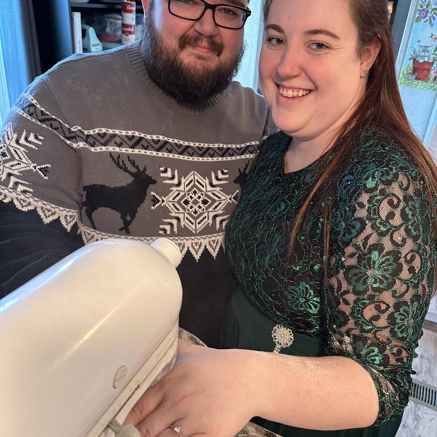 Candid (mostly) engagement photos while making Christmas cookies!