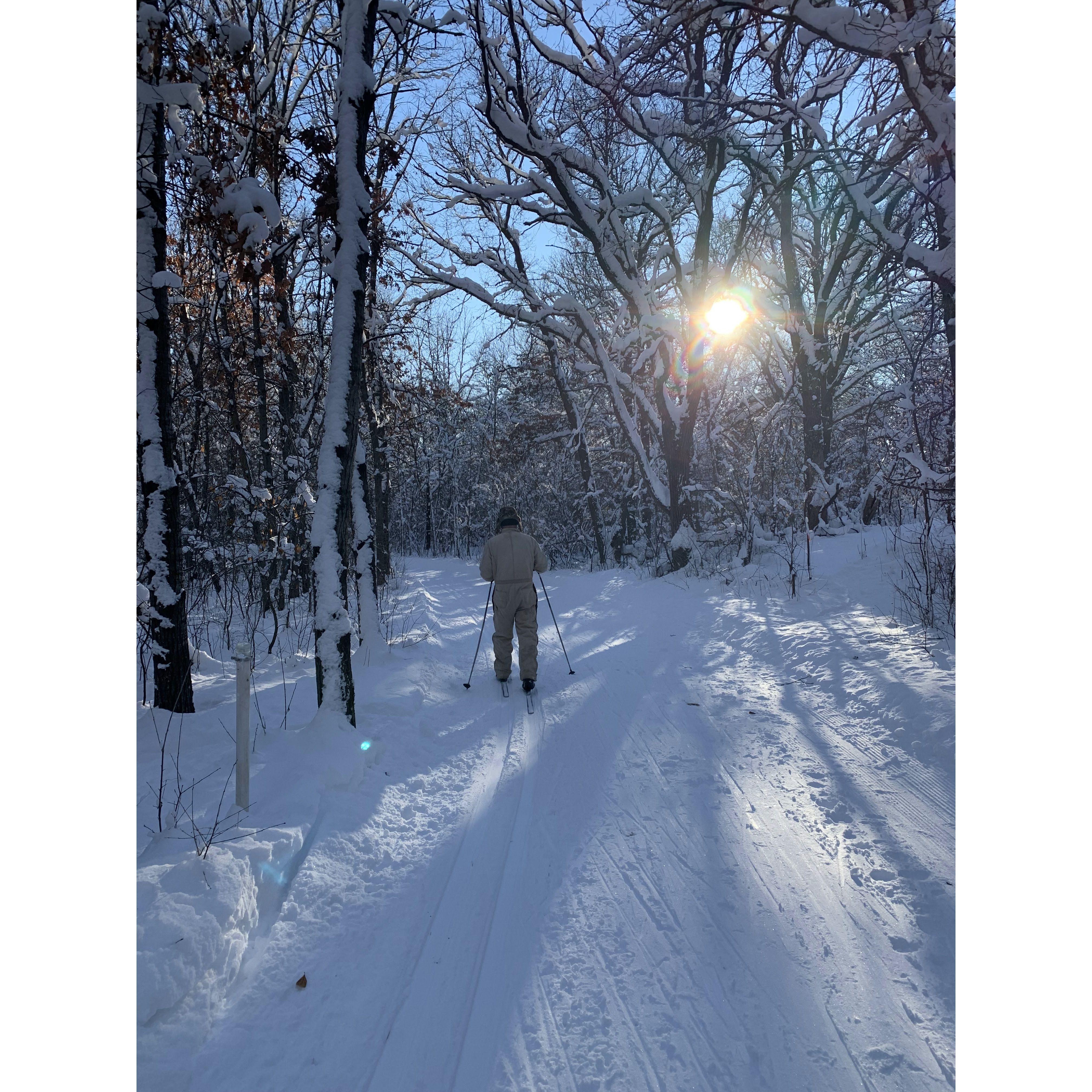 Jeff taught Jenna to ski...after convincing her that the cold and snow would NOT kill her...