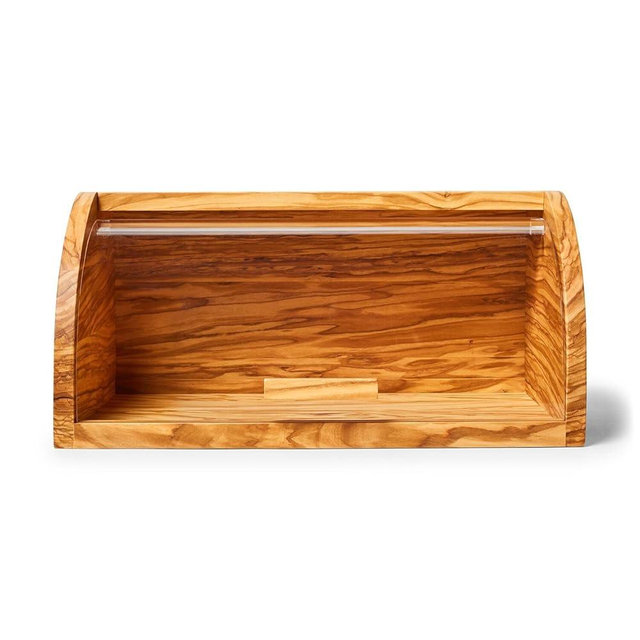 Sur La Table Olivewood Bread Box, Brown