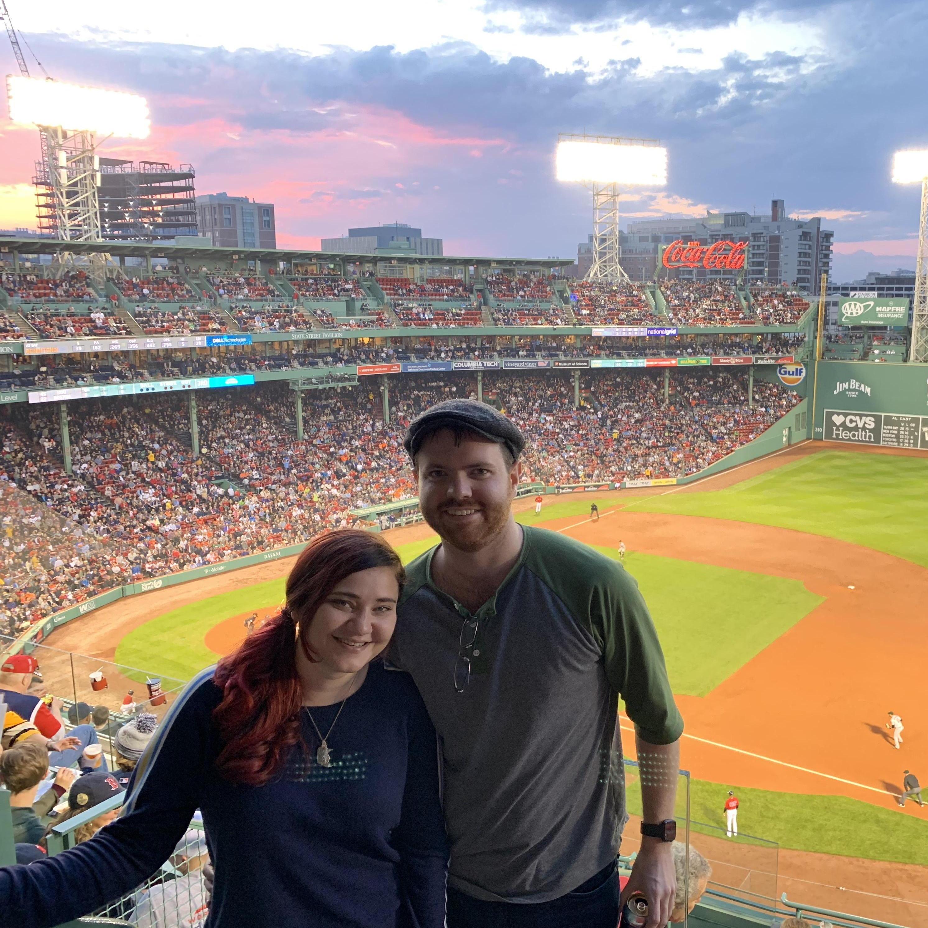 Seeing a game at Fenway with Ciaran's parents!
