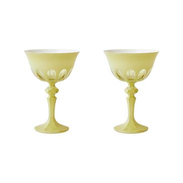 Rialto Glass Coupe Set/2, Crème