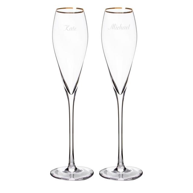Cathy's Concepts Gold Rim Champagne Flutes (Set of 2)