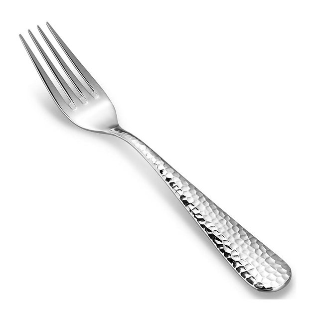 KEAWELL Premium 4-Piece/8-Piece Louise Hammered Fork Set, 18/10 Stainless Steel, Fine Fork Set with Round Edge, Brightly-Mirror polished, Dishwasher Safe. (4, 7.28" Salad Forks)