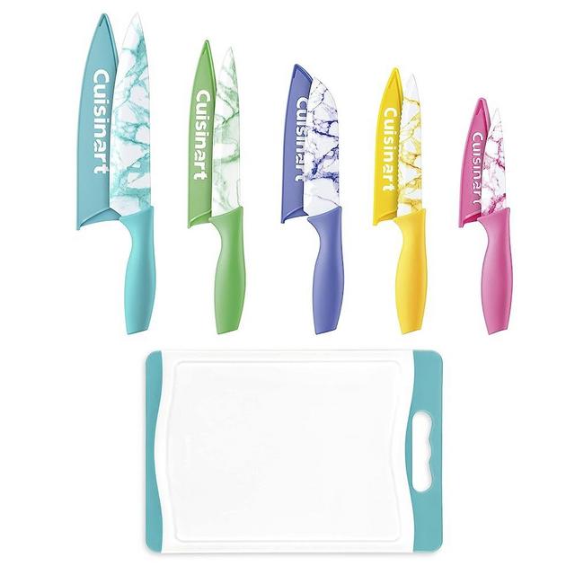 Cuisinart C55CB-11PM Advantage Cutlery 11-Piece Marble Knife Cutting Board and Knive Set, Multi-Color