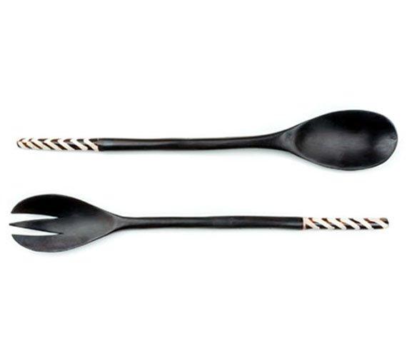 Olivewood & Bone Salad Servers