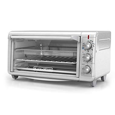 BLACK+DECKER TO3265XSSD Extra Wide Crisp ‘N Bake Air Fry Toaster Oven, Fits 9" x 13" Pan, Silver