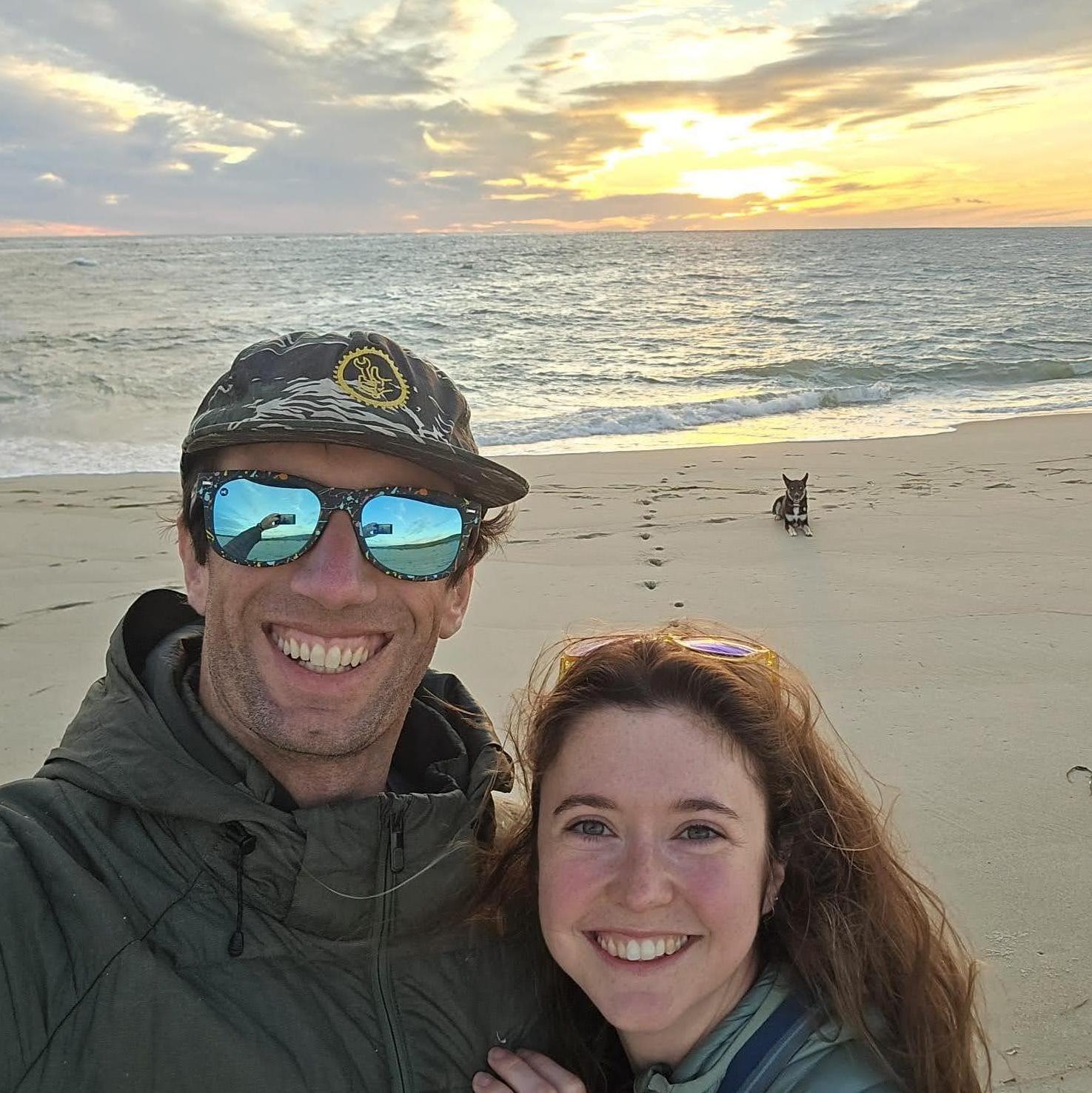 Post-engagement trip to Nantucket. Nova likes the beach too!