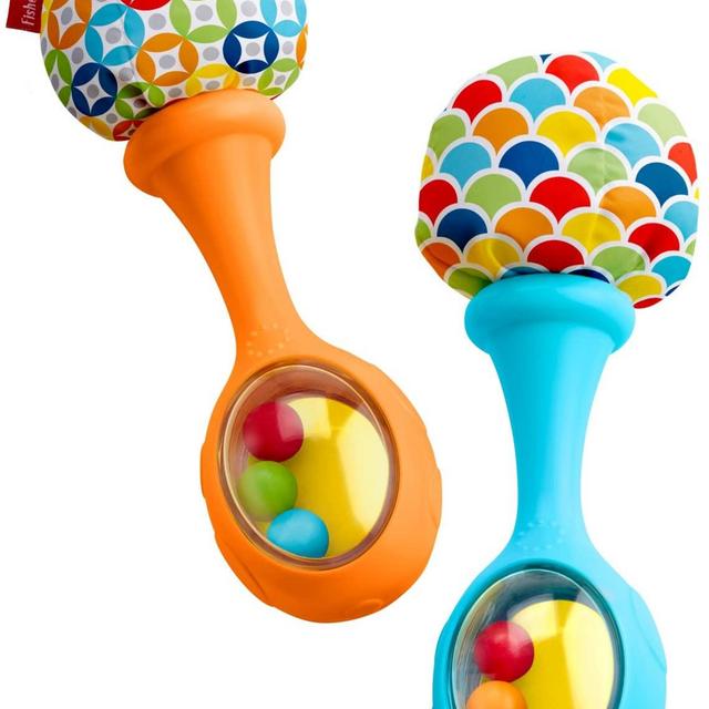 Fisher-Price Rattle 'n Rock Maracas, Blue/Orange [Amazon Exclusive] 2 Count (Pack of 1)