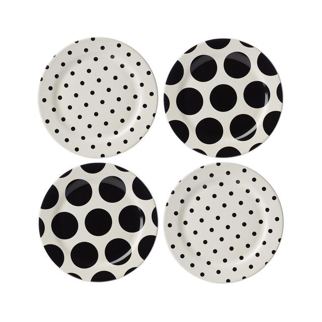 Kate Spade on the Dot Assorted Accent Plates 4 Piece Set, Service for 4
