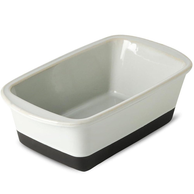 HVH Ceramic Loaf Pan for Baking Bread, 9 x 5 inch Baking Bread Loaf Pan, Rectangular Bread Pan, Bread Baking Pan for Cooking, Farmhouse Style (Black Pottery)