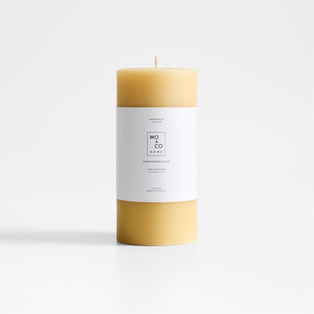Natural Gold Beeswax Pillar Candle 3"x6"