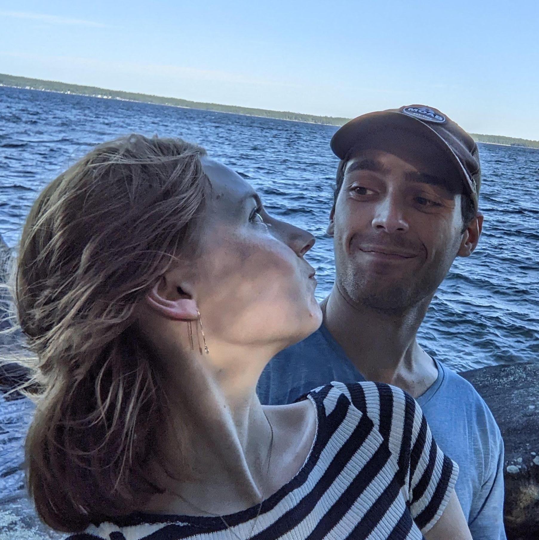 A surprise selfie taken at Ben's family property at Sebago Lake, the day before he proposed.