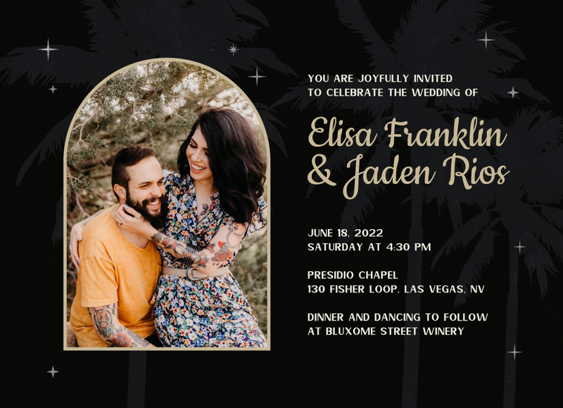 Vegas Portrait | Black | Zola Wedding Invitations