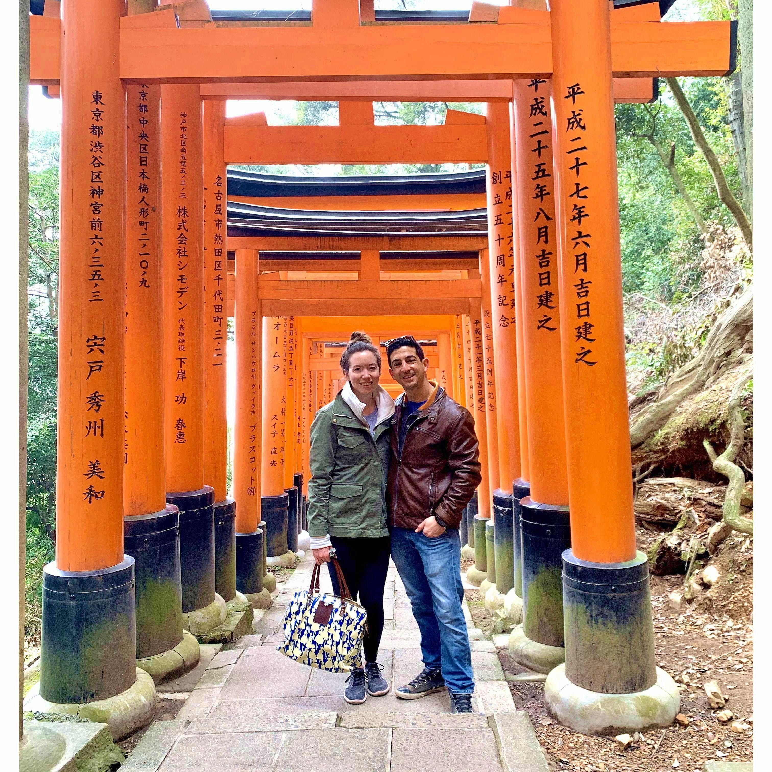 Walking through the Fushimi Inari Shrine, Kyoto