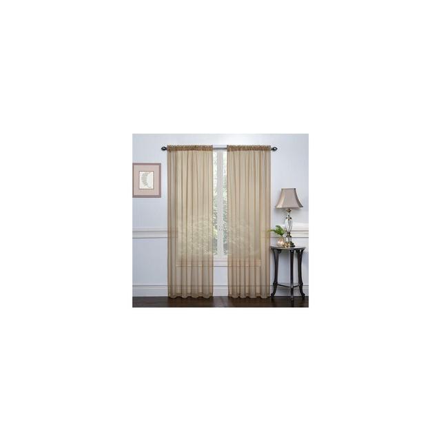 GoodGram 2 Pack: Luxurious Voile Sheer Curtain Panels by Regal Home - 52 in. W x 84 in. L, Antique