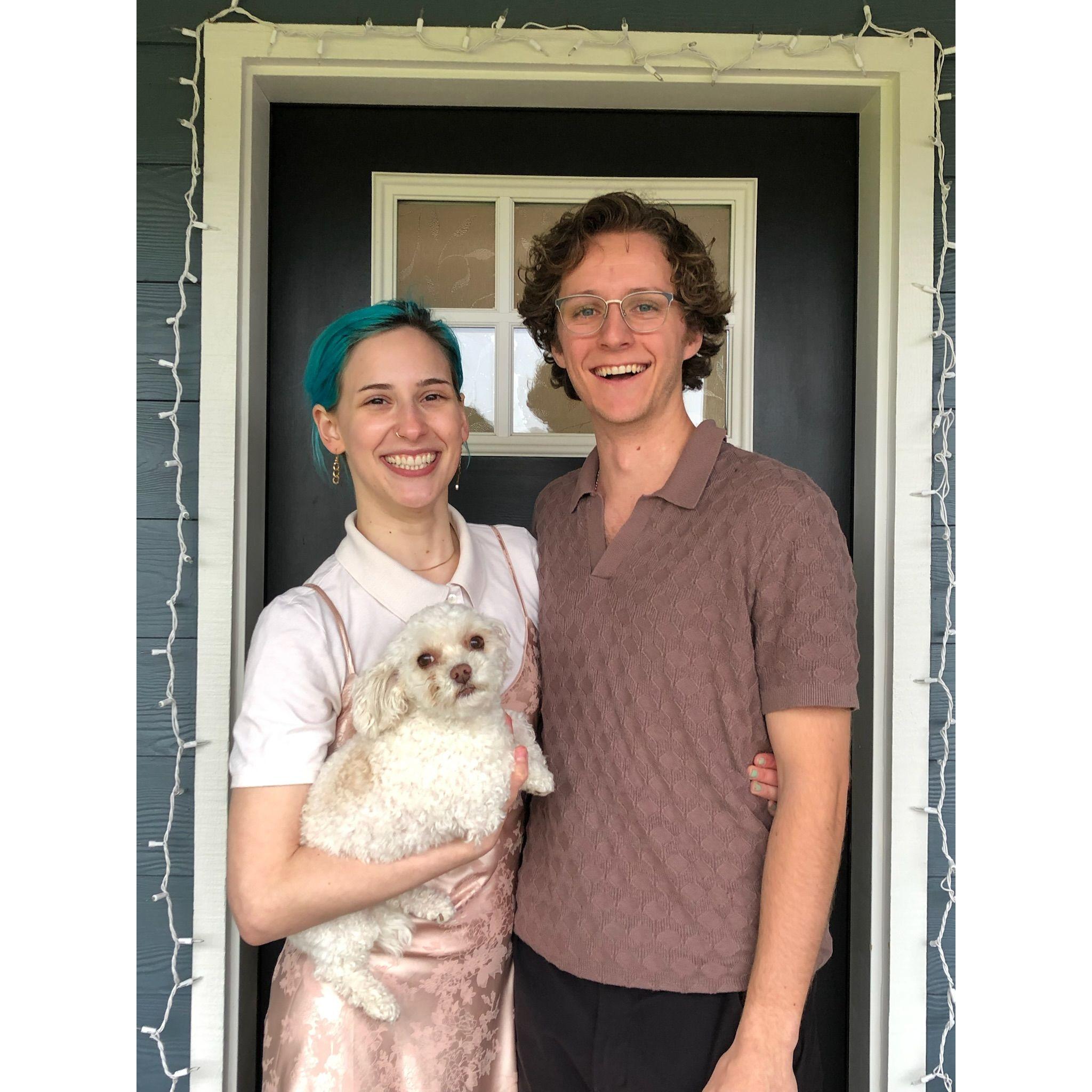 Easter Sunday - with Jenna's dog Lucy.