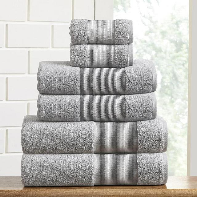 Modern Threads - Air Cloud 6-Piece 100% Zero-Twist Cotton Towel Set - Bath Towels, Hand Towels, & Washcloths - Super Absorbent & Quick Dry - 500 GSM - Soft & Plush