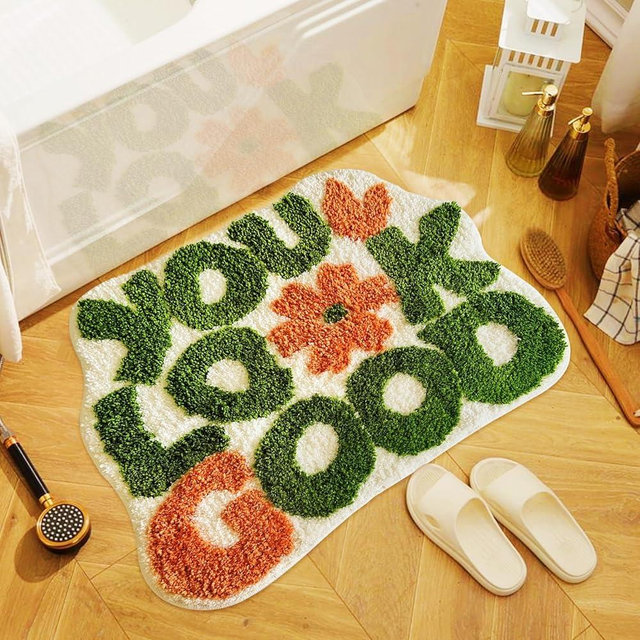 TWWDE AUG You Look Good Bath Mat, Fun Bathroom Rug,Green Bathroom Mat Cool Rugs for Bedroom Non Slip Microfiber Plush Cool Rugs for Bedroom Washable Absorbent for Bathtub 21"x25"