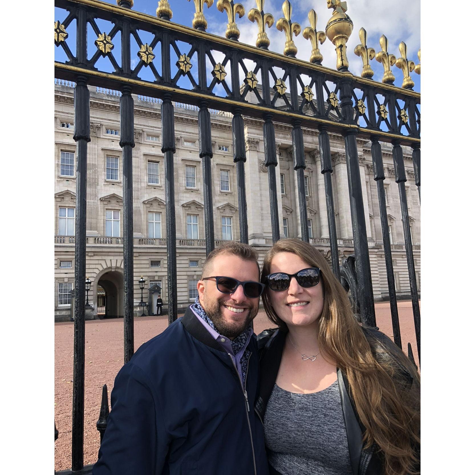 In front of Buckingham Palace