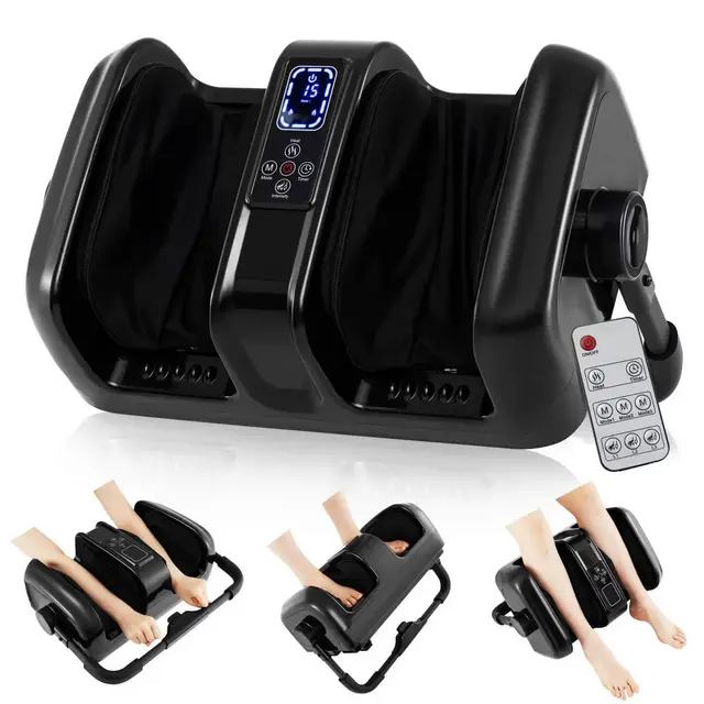Costway Foot & Calf Massager Deep Kneading Shiatsu Massager Machine with Heat Black