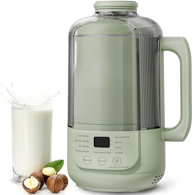 ComeWay 40oz Nut Milk Maker Blender, 9 in 1 Nut Milk Maker Machine for Soy Almond Oat Plant-Based and Non-Dairy Milk, Automatic Soy Milk Maker with Low Noise/3-minute Cold Press/Delay Start/Auto Clean