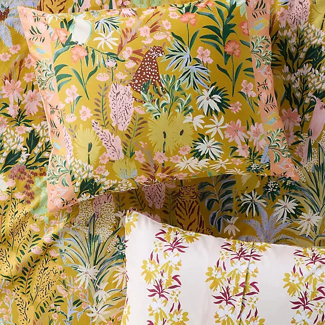 Organic Cotton Printed Sateen Shams, Set of 2
