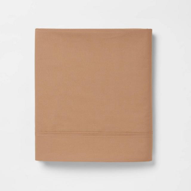 King 300 Thread Count Ultra Soft Flat Sheet Brown - Threshold™