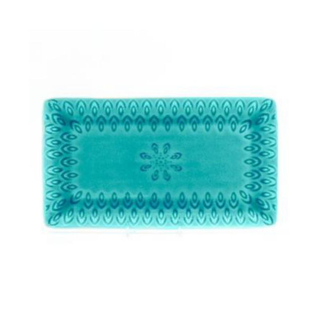 Euro Ceramica Peacock Rectangular Platter