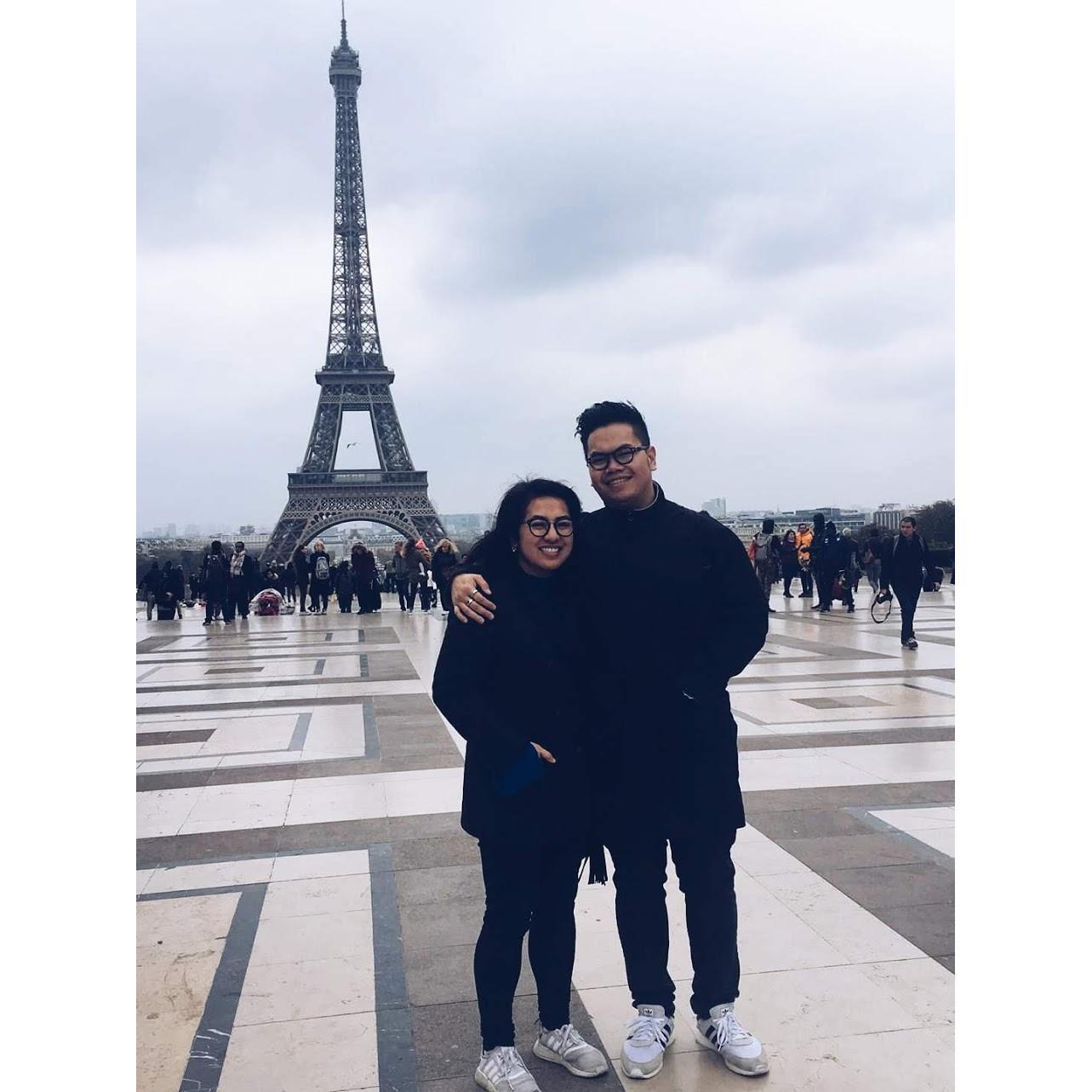 The day after getting engaged in Paris <3