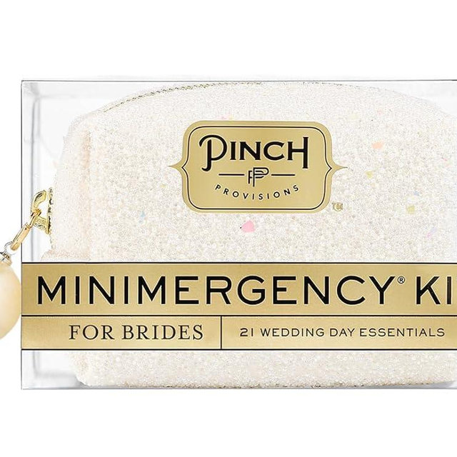 Pinch Provisions Minimergency Kit for Brides, Includes 21 Must-Have Essential Items for The Big Day, Compact, Multi-Functional Zipper Pouch, Perfect Survival Kit for Team Bride