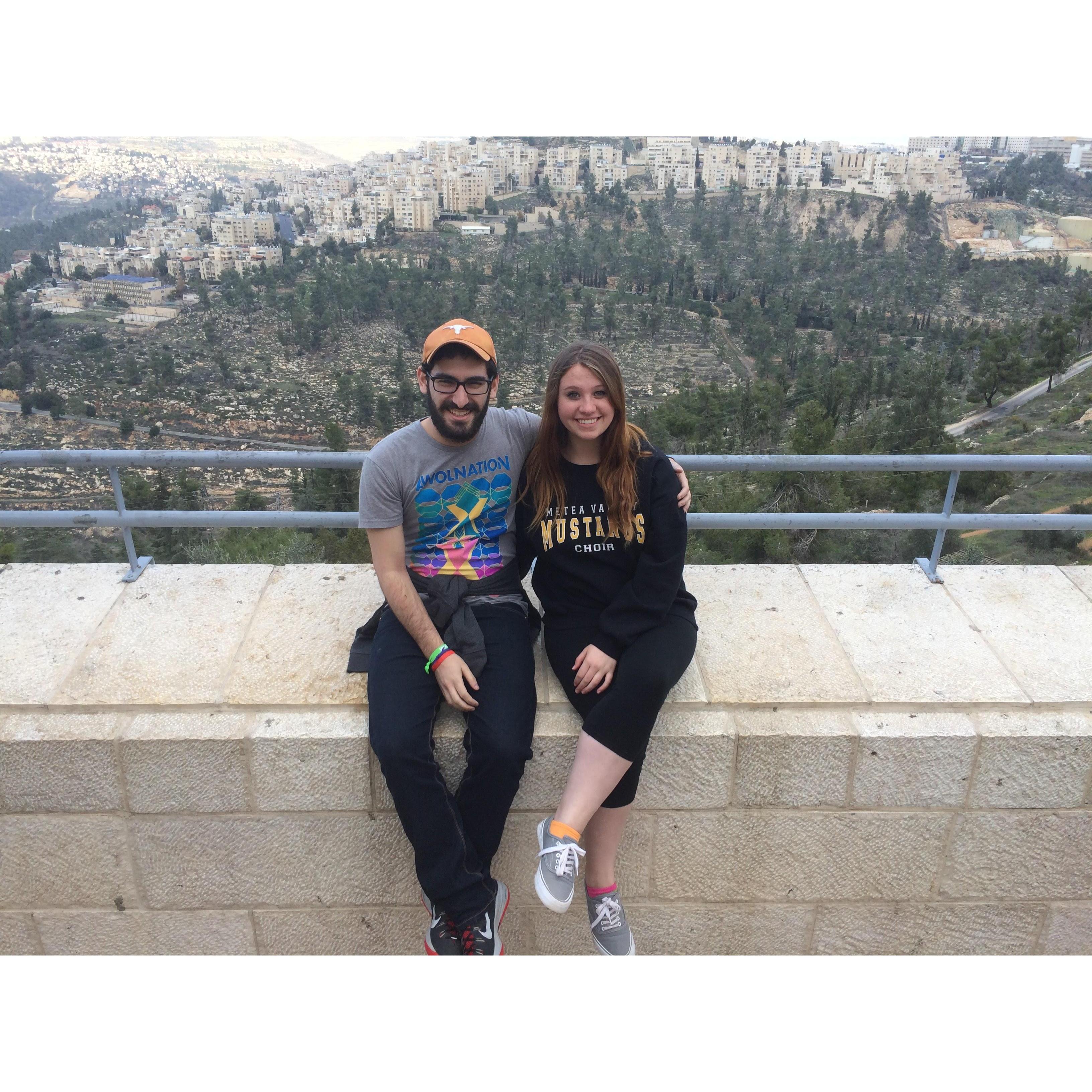 Agnes and Edon in Jerusalem pre-living there on Birthright, December 29, 2015