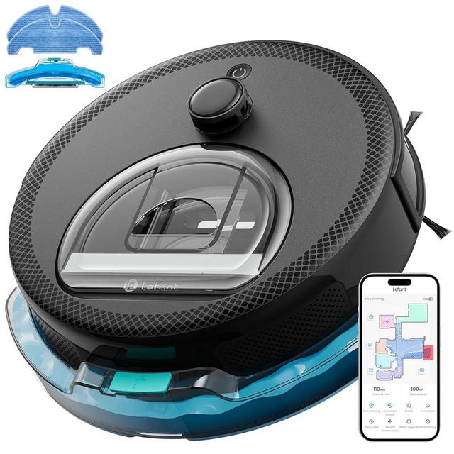 Lefant LiDAR Robot Vacuum and Mop, 450ml Visible Dustbin, Upgraded 190° PSD Obstacle Avoidance, Customized Cleaning, Multi-Floor Mapping, 150 Mins Runtime, WiFi/Alexa/APP, Pet Hair & Carpets, M330 Pro