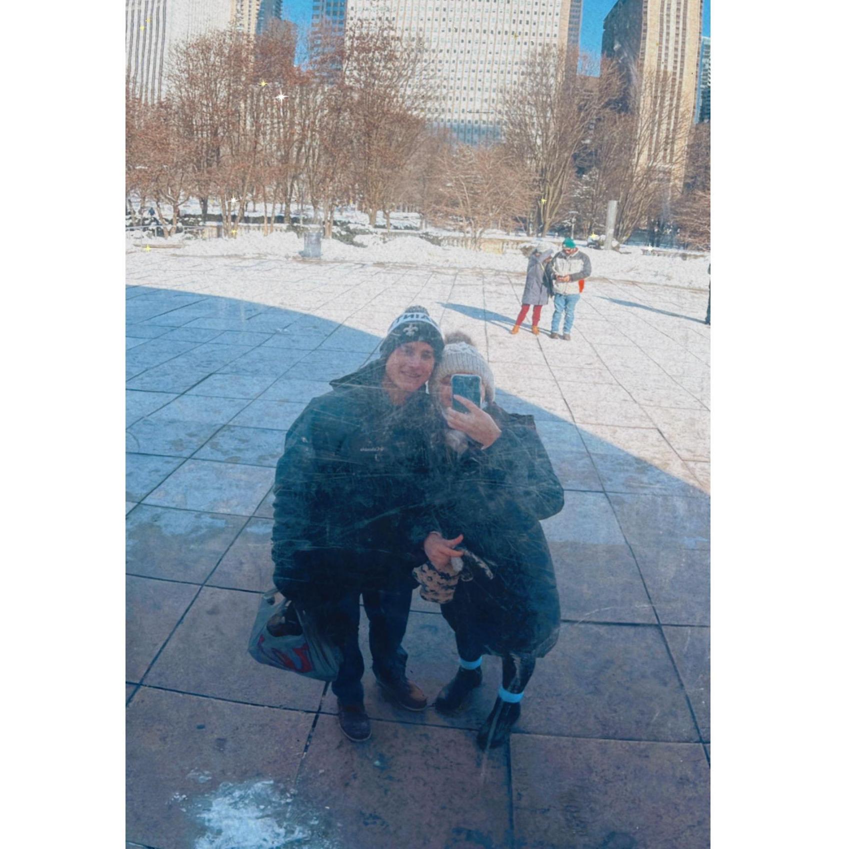 Downtown Chicago visit to the Bean and ice skating!
