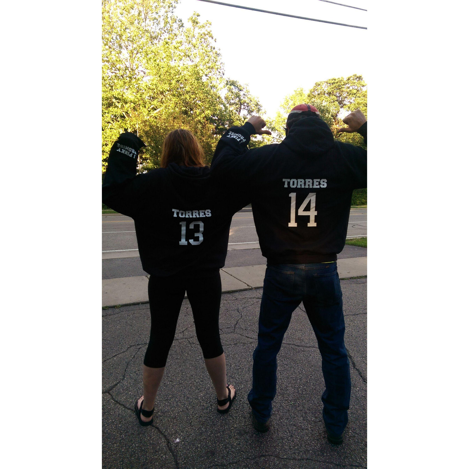 I had these sweat shirts custom made as a surprise for Dustin. We wore them out for the first time to Wakanda days fair