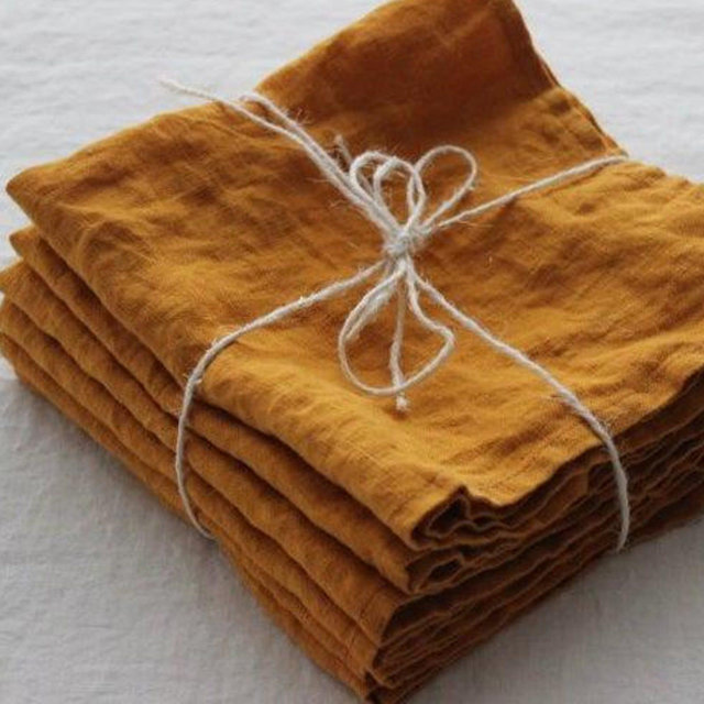 Stonewashed Linen Napkins Set: Organic Shabby Chic Table Decor