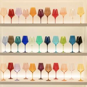 6 Estelle wine glasses matching wedding colors
