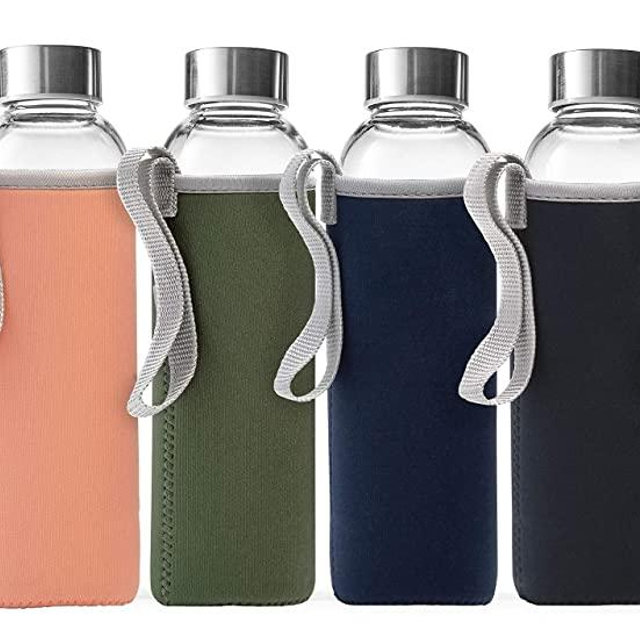 Epica 18-Oz. Glass Beverage Bottles, Set of 6 (Beverage Glasses + Sleeves)